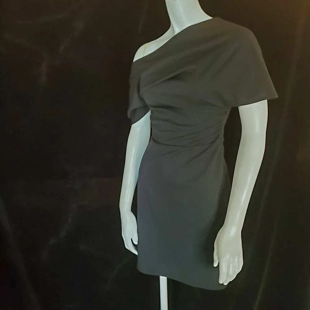 Asos Black Fallen Shoulder Dress (2) - Picture 2 of 6